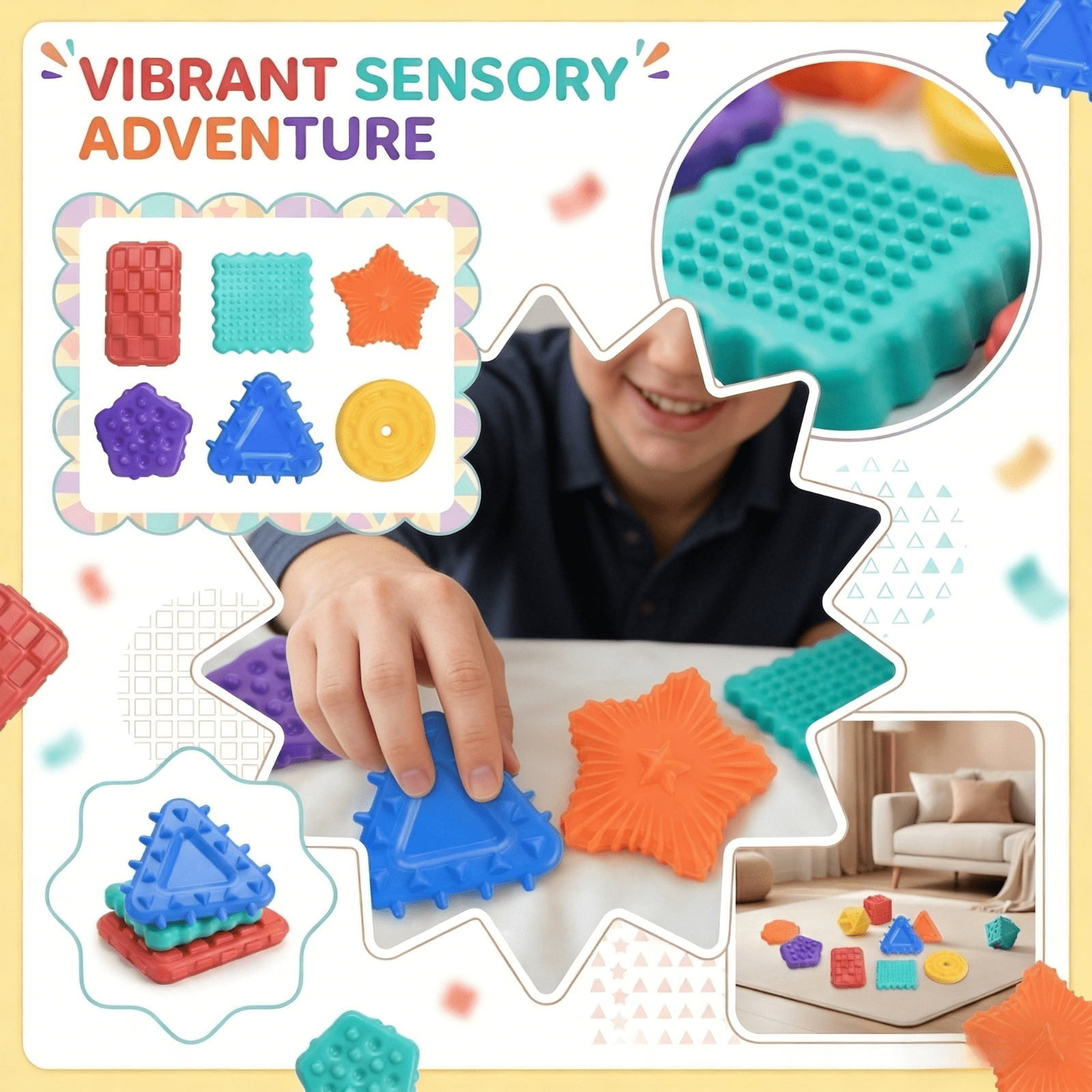 6 Pack Fidget Toys, Textured Soft Sensory Stones, Calming Fidget Tools ...