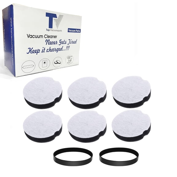 6 Pack Filter Replacement for Bissell Cleanview Compact Turbo 3508 3437F Powerforce Compact Lightweight Upright 2112 1520 fits Turbo Bagless 2690 Vacuum Parts #1604896/160-4896 With 2 Belts 1604895