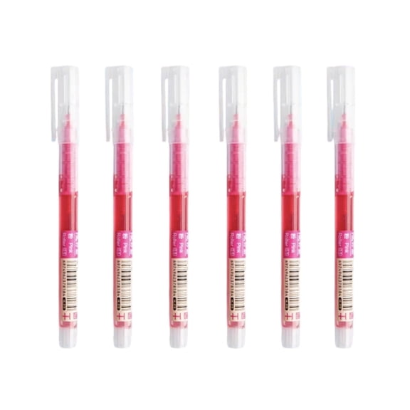 6 Pack Fine Point Liquid Ink Rollerball Pens – Fast Drying, Glossy Flow, Clear Ink Supply, Quality Office and Creative Writing Supplies