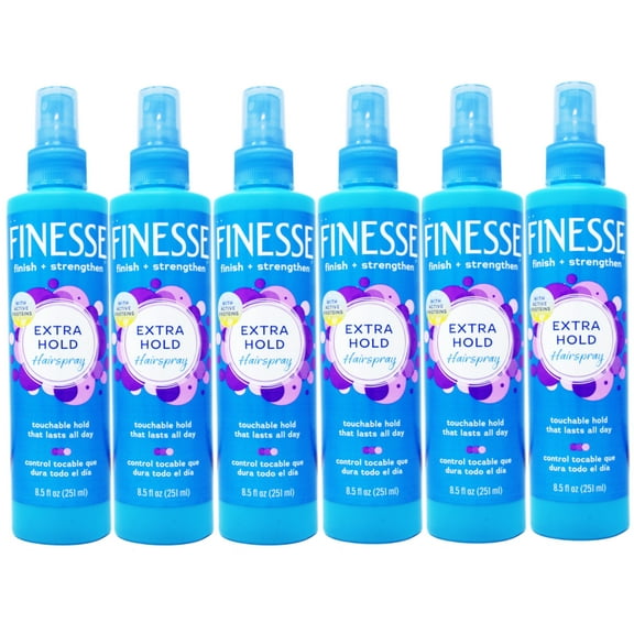 6 Pack - Finesse Finish + Strengthen, Extra Hold Hairspray 8.5 oz