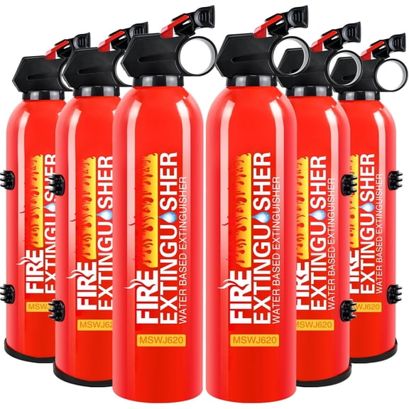 6 Pack Fire Extinguisher for Home with Mount - Upgraded 8-in-1 Portable Fire Extinguisher for Car Vehicle Boat House Kitchen, Water-Based Fire Extinguisher for A, B, C, K Fires