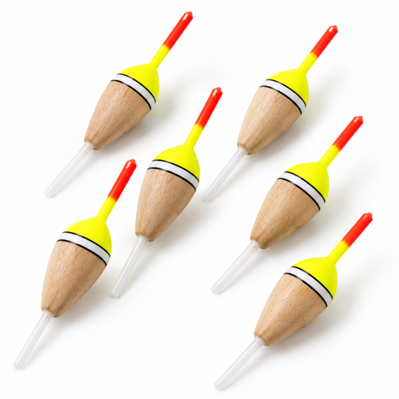 6 Pack Fishing Bobber Floats Balsa Wood Slip Bobbers For Crappie Trout Bbluegill Panfish Catfish Walleye