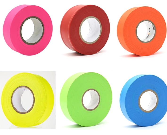 6 Pack Flagging Tape,NonAdhesive Marking Tape Surveyors Tape Neon