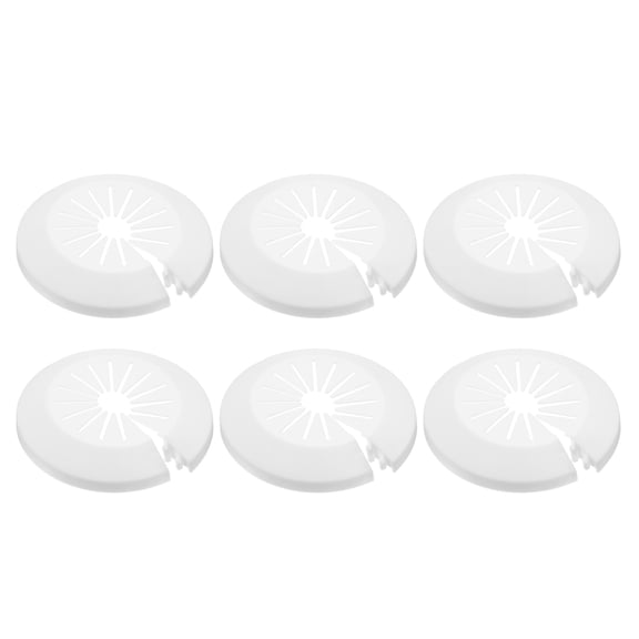 6 Pack Flange Water Pipe Cover, 2.8"x 0.5"x 0.5" Plastic Round Pipe Collar for 12mm, White