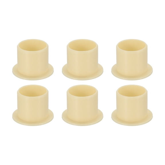 6 Pack Flanged Sleeve Bearing, Plastic Bushing ID 14mm x OD 16mm x Length 15mm POM Bushing, Yellow