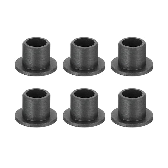 6 Pack Flanged Sleeve Bearing, Plastic Bushing ID 5mm x OD 7mm x Length 7mm POM Bushing, Black