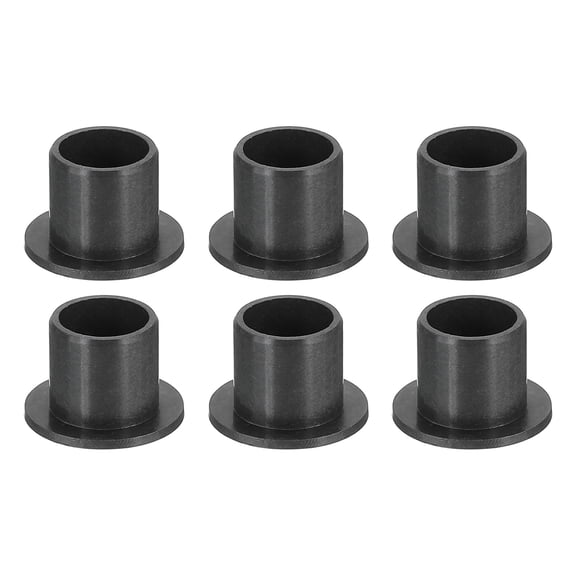 6 Pack Flanged Sleeve Bearing, Plastic Bushing ID 8mm x OD 10mm x Length 10mm POM Bushing, Black