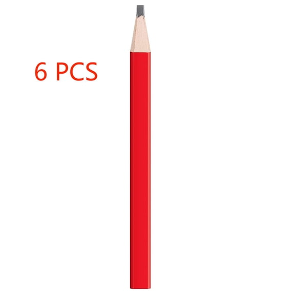 6 Pack Flat Black Carpenter Pencils, Construction Pencils for Woodworking Marking, Carpenter Pencil Set for Contractors Builders Diy