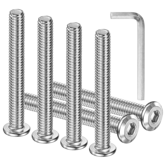 6-Pack Flat Head Socket Cap Screws, 5/16-18x2-1/2" 304 Stainless Steel Hex Drive Fastener Kit with Hex Key for Machine/Furniture/Automobile/Marine, Full Thread UNC Hexagon Bolts
