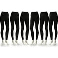 thumbnail image 1 of 6-Pack Fleece Lined Leggings Midnight Black Regular Size ( M/L ), 1 of 7