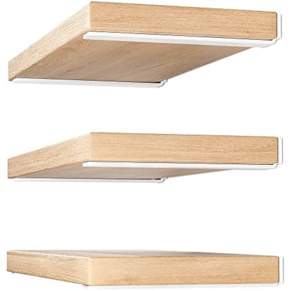 6 Pack Floating Shelf Bracket 12 Inch, Heavy Duty Hidden L Brackets, DIY Rustic Industrial Shelf Brackets with Modern Iron Finish(White)