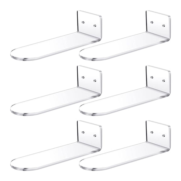 6-Pack Floating Wall-Mounted Clear Acrylic Shoe Displays for Sneakers and Collectibles