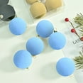 thumbnail image 1 of 6-Pack Flocked Christmas Ornaments, 2.4 Inch Festive Tree Decor with Metal Hooks, Elegant Velvet Texture, Durable Plastic for Holiday Decorating, Home, Fireplace, and Party, 1 of 6