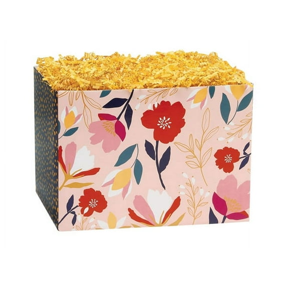6 Pack, Floral Blush Basket Box, Small 6.75X4X5" for Holiday, Party and Events Celebration