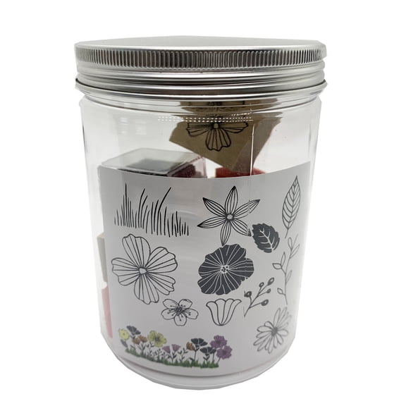 Recollections Floral Wood Stamp Jar Set, 6 Pack