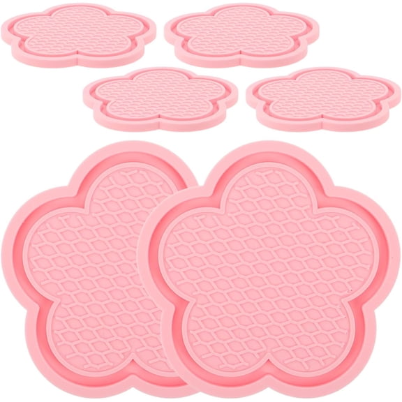 6-Pack Flower Car Cup Holder Coasters for Women, Automotive Drink Cupholder Inserts, Pink Silicone Car Accessories for Women & Men, Beverage Coasters for Vehicle