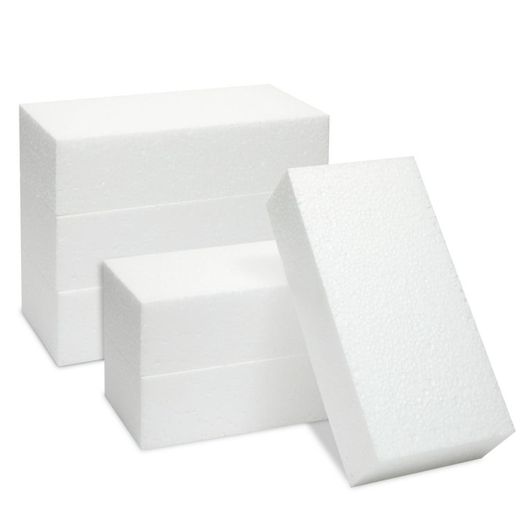 MT Products Hard Foam Blocks (6 Pack) 8 X 4 X 2 Inch Non-Squishy Craft Foam  Cubes Polystyrene Brick For Arts And Crafts, Sculptures - Hard Foam Blocks  (6 Pack) 8 X