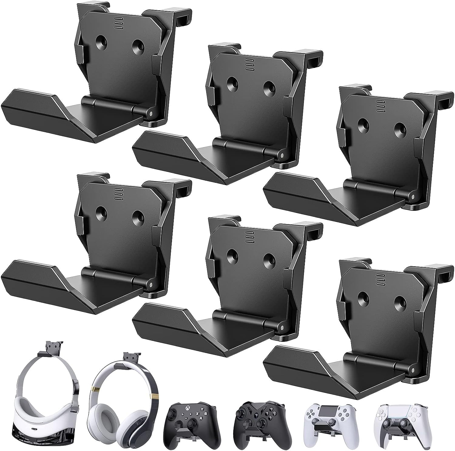 6 Pack Foldable Controller Wall Mount for PS5/PS4/Xbox