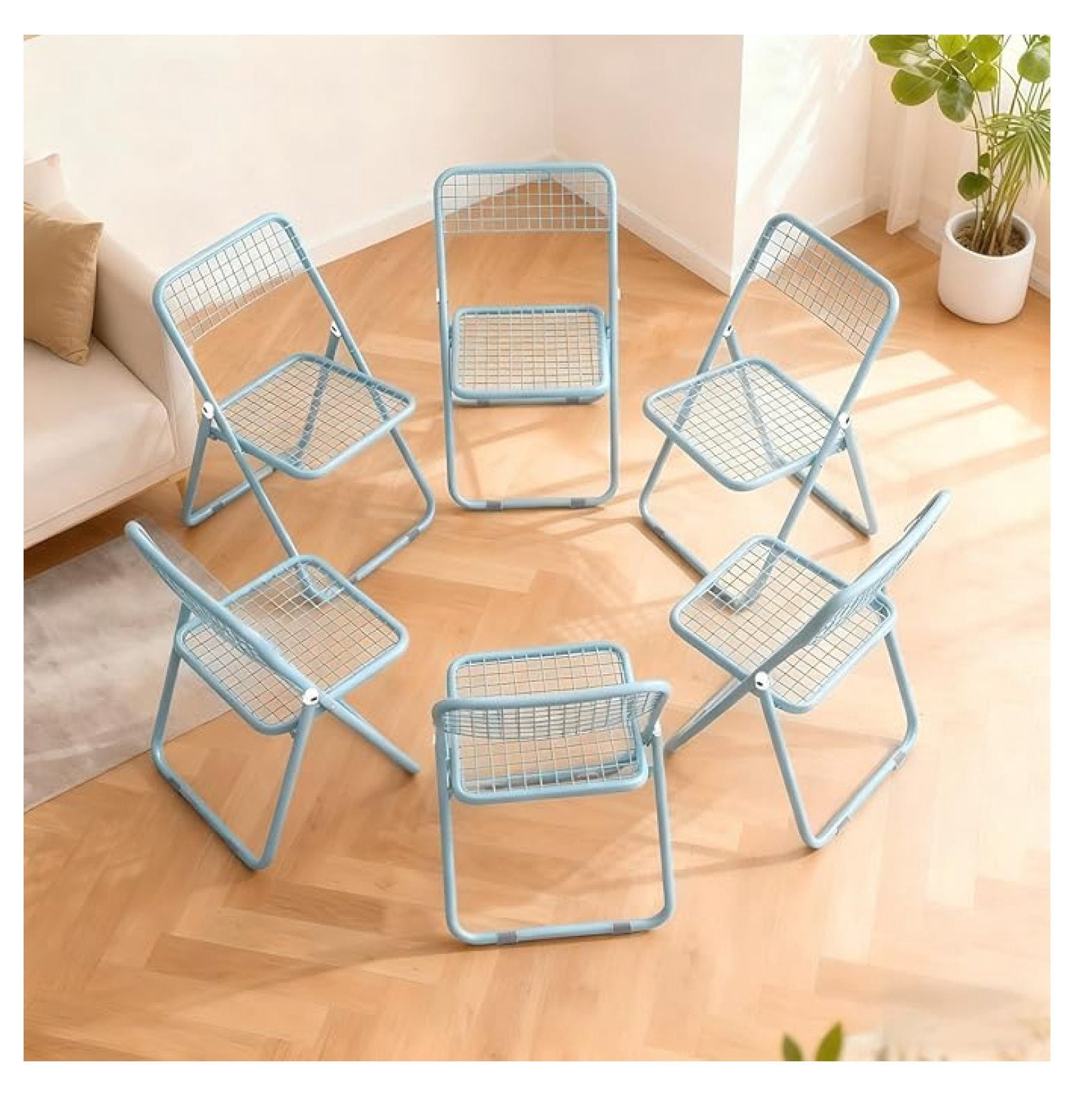6 Pack Folding Chair,Blue Color,Single Piece,Foldable Space - Saving ...