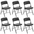 thumbnail image 1 of 6 Pack Metal Folding Chairs with Padded Seat and Back, for Home and Office, Indoor and Outdoor Events Party Wedding, Black, 1 of 9