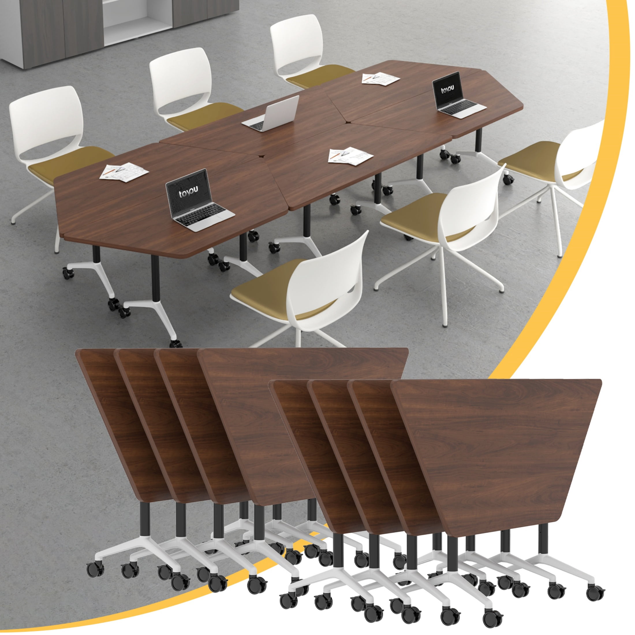 6 Pack Folding Conference Table,47.3In Modular Conference Room Tables ...