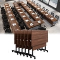 thumbnail image 1 of 6 Pack Folding Conference Table on Wheels,Large Rectangular Conference Room Tables Modern Rolling Meeting Seminar Table for 6-8 Person,Training Boardroom Tables for Office Conference Room（62.9in）, 1 of 7