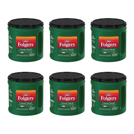 (6 Pack) Folgers 25.9 oz Decaf Classic Roast, Ground Coffee