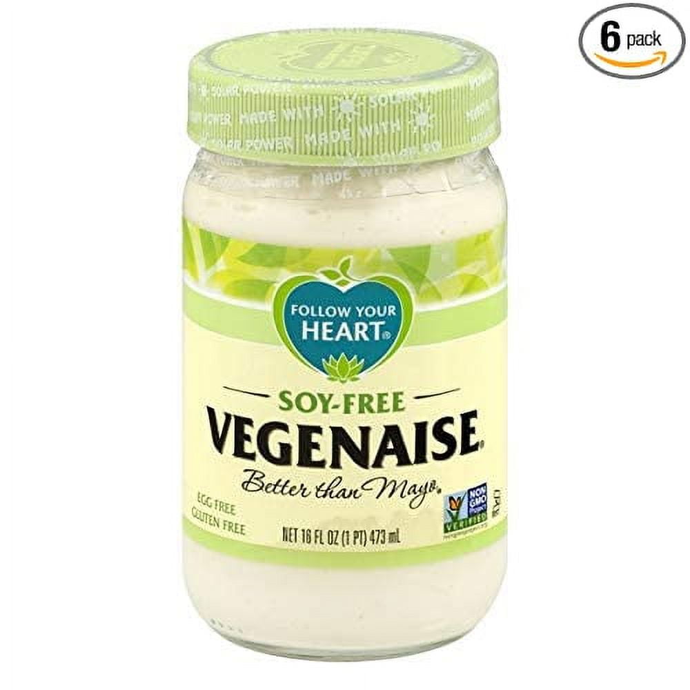 (6 Pack) Follow Your Heart Non-GMO Vegenaise Soy Free Better Than Mayo Dressing, 32 oz