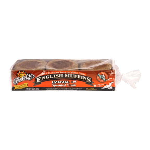 (6 Pack)Food For Life Ezekiel 4:9 Sprouted Whole Grain English Muffins, 16 ounce.
