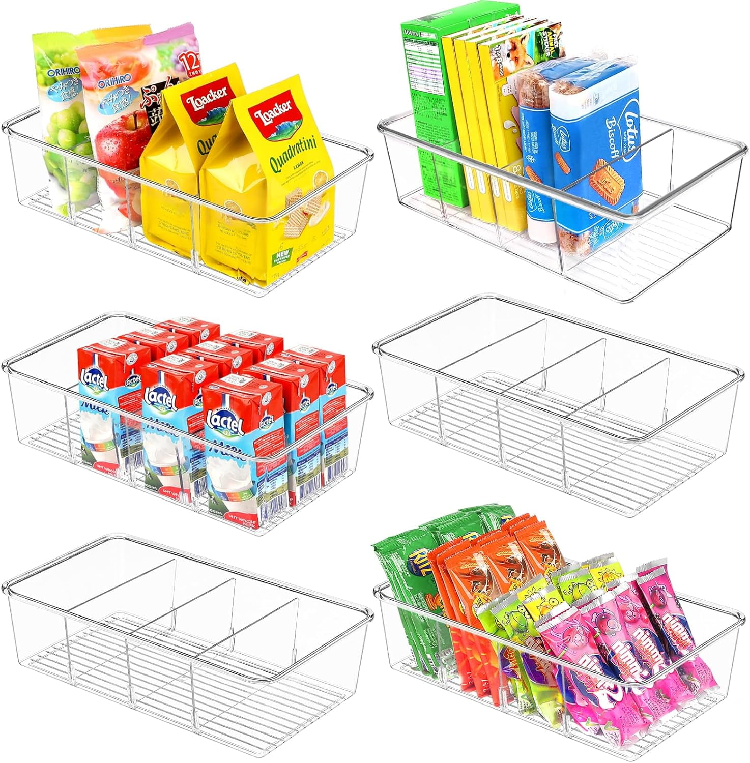 Vtopmart 4 Pack Food Storage Organizer Bins, Clear Plastic Bins For Pa – Store