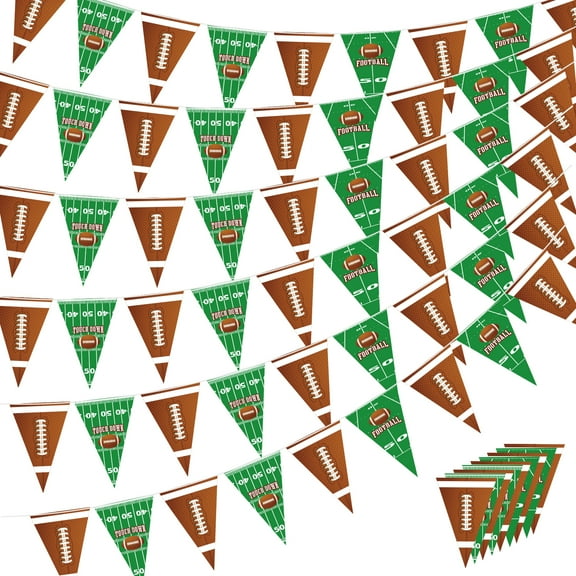 6 Pack Football Banner Decoration Party - Football Theme Triangle Flags Banner for Football Birthday Party Game Day Sports Football Decorations