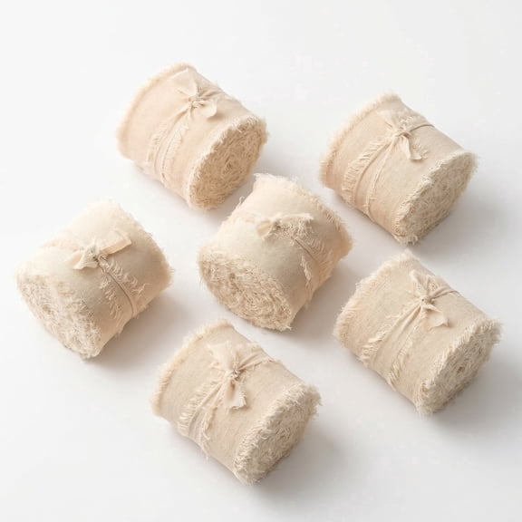 6 Pack Frayed Edge Chiffon Ribbon,Total 32.8Yards Sheer Ribbon for Wedding,Birthday Party,Bouquet Gift Wrap & DIY Bow Craft Decoration