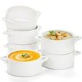 thumbnail image 1 of 6 Pack French Onion Soup Bowls, 22Oz Porcelain Serving Soup Bowls with Handles, Oven Safe Crocks for Soup, Cereal, Chill, Pot Pie, Beef Stew, 1 of 8