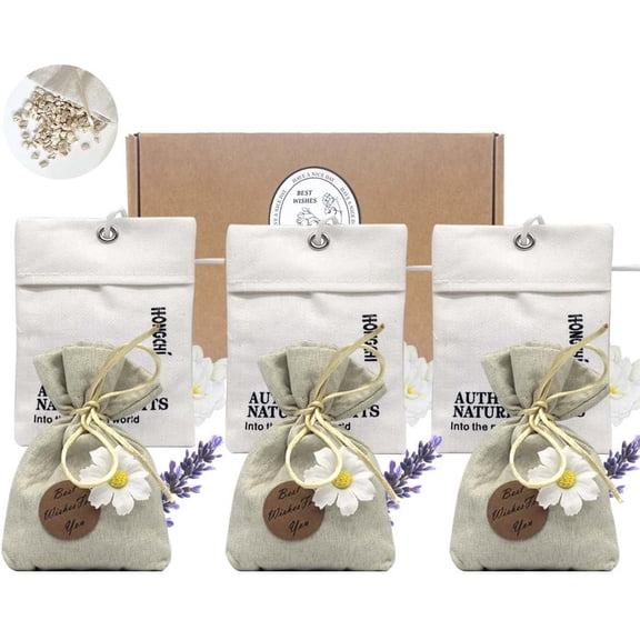 6-Pack Fresh Scented Sachet Packet, Air Freshener Bags for Drawers, Closets, Cars, Long-Lasting Sachet Bag Room Car Odor Deodorizer Fresh Scent, English Pear Freesia and Lavender