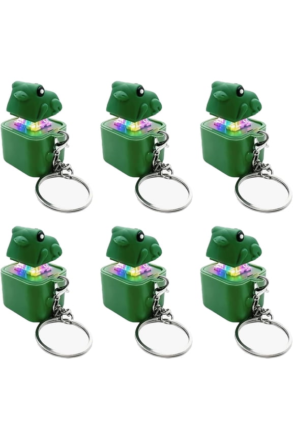 6 Pack Frog Croaking Fidget Keychain Rechargeable Keyboard Clicker with LED Lights Stress Relief Sensory for Adults Anxiety Relief
