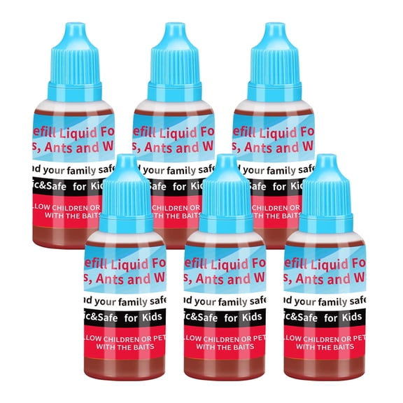 Fruit Fly Trap Refill Liquid Only 6 Pack Safe Fruit Fly Trap Bait Refill Liquid Replacement Fruit Fly and Gnat Traps Killer for Indoors