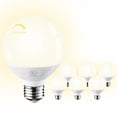 thumbnail image 1 of 6 Pack G25 Globe LED Light Bulb 5W=40W, Dimmable Vanity Light Bulbs, E26 Base, Damp Location Available, 3000K Warm White, 1 of 8