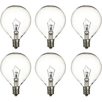 6-Pack G50 25 Watt Wax Warmer Bulbs for Full Size Scentsy Warmers, G16.5 Globe E12 Candelabra Base Scentsy Bulb Replacement, Warm White Clear Incandescent Bulbs for Candle Wax Warmer