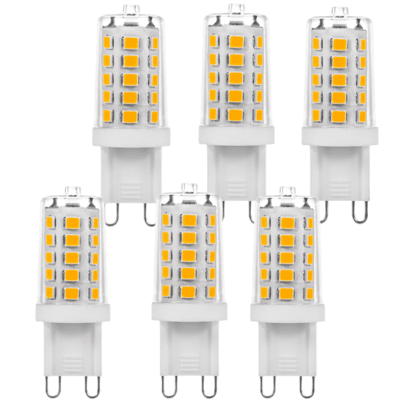 6 Pack G9 LED Bulb Dimmable 5W - 4000K Neutral White light, No Flicker, 500LM, Ceramic Base - Great for Office, Reading, Kitchen, Desk Lamp