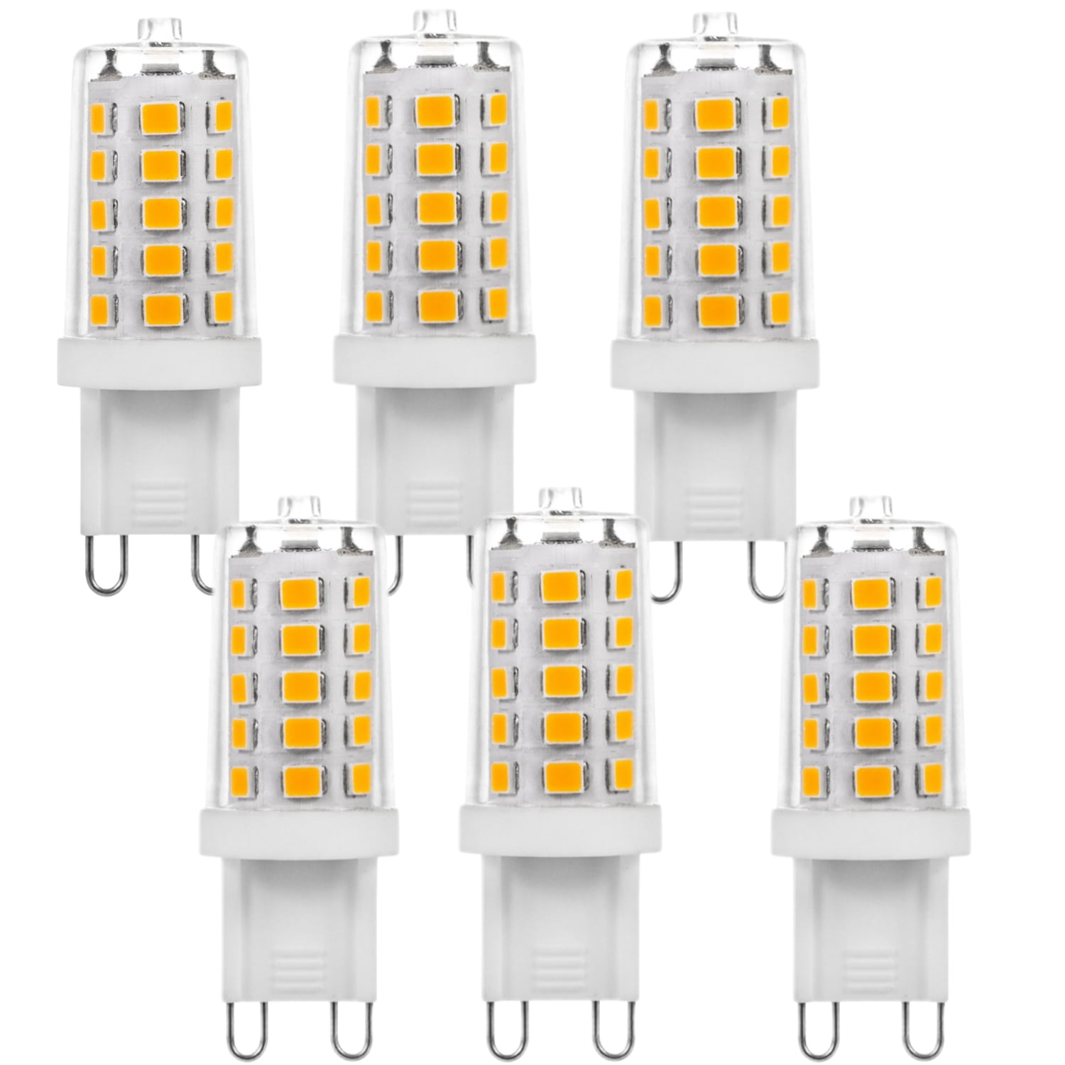 6 Pack G9 LED Bulb Dimmable 5W - 6000K Cold light, No Flicker, 500LM, Ceramic Base - Great for Office, Reading, Kitchen, Desk Lamp