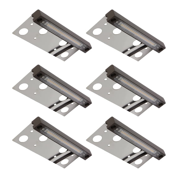 6-Pack GKOplus Hardscape Lighting, Retaining Wall Light, 4W 6.8 Inch, Integrated 22pcs 2700K LED Chips, LED Paver Step Light, Powder Coated Die-cast Aluminum Housing, Low Voltage 12V AC/DC, UL Listed