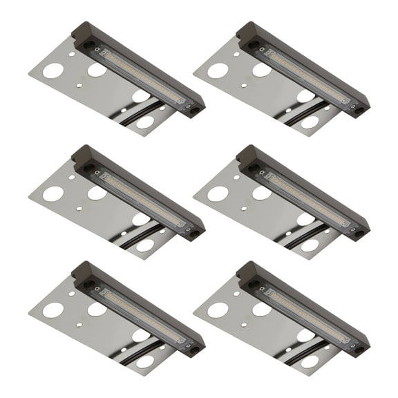 6-Pack GKOplus Hardscape Lighting, Retaining Wall Light, 4W 6.8 Inch, Integrated 22pcs 2700K LED Chips, LED Paver Step Light, Powder Coated Die-cast Aluminum Housing, Low Voltage 12V AC/DC, UL Listed