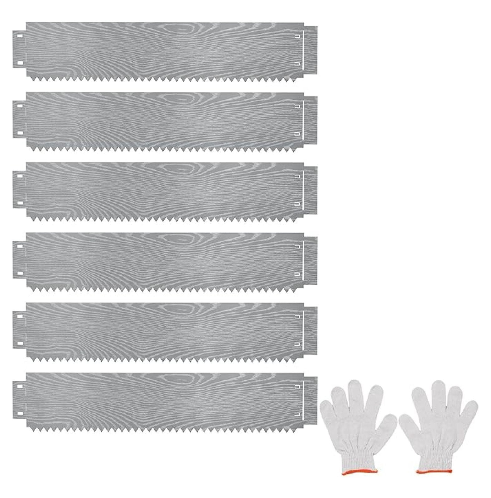 6 Pack Galvanized Steel Landscape Edging, 43.5" Lx8.5 H Heavy-Duty Metal Hammer-in Strips with Gloves, 20FT Garden Edging Border for Lawn Yard Flower Bed Paver Pathway