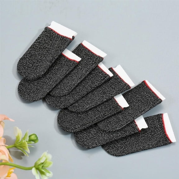 6 Pack Gaming Finger Sleeves, 0.3mm Silver Fiber dedales Gamer, Smooth Operation, Anti-Sweat, Extremely Thin,Maximum Touch Response,Comfortable fit, Fit Mobile Phone Tablet Devices