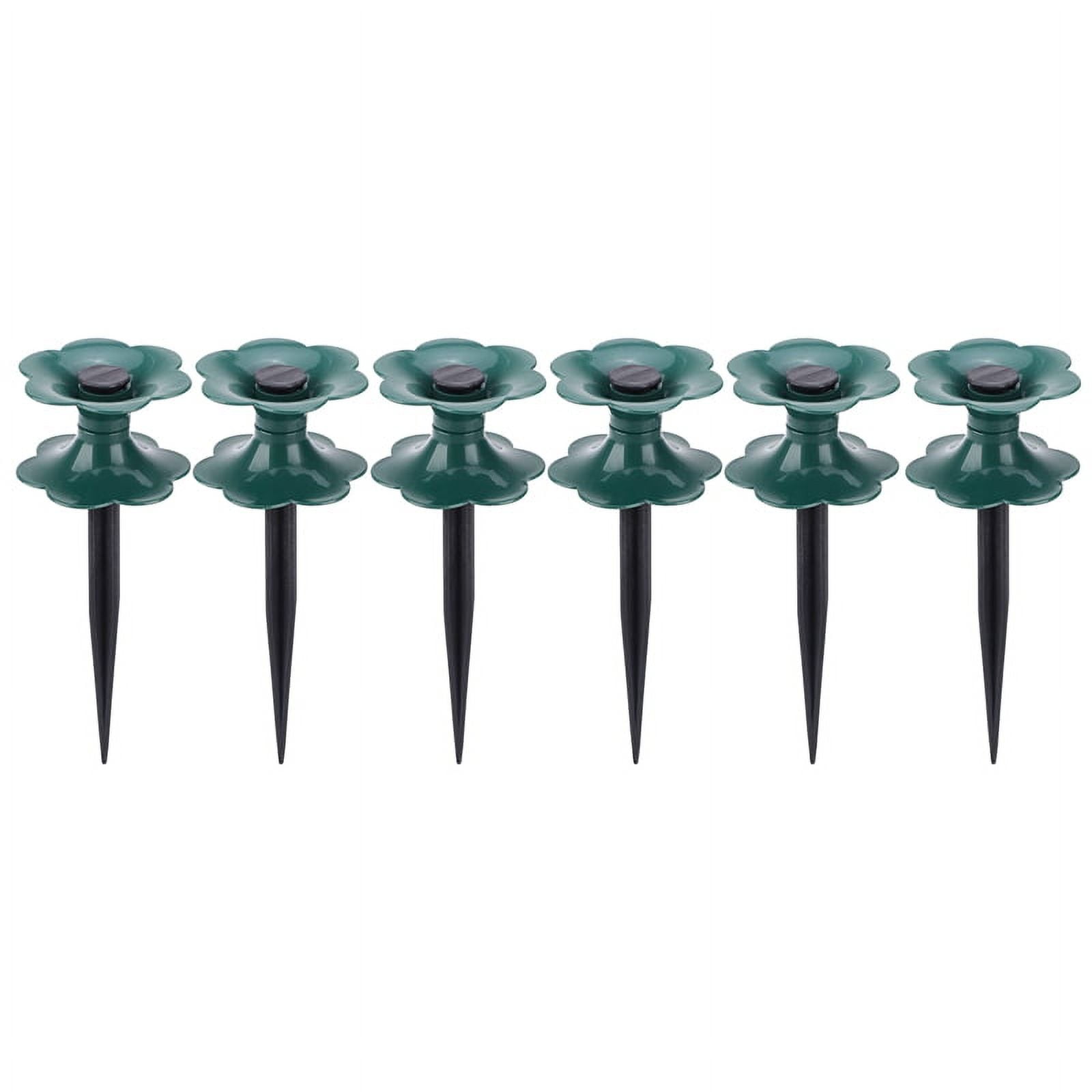 6 Pack Garden Hose Guide Spike,Duty Dark Green Spin Top, Keeps Garden