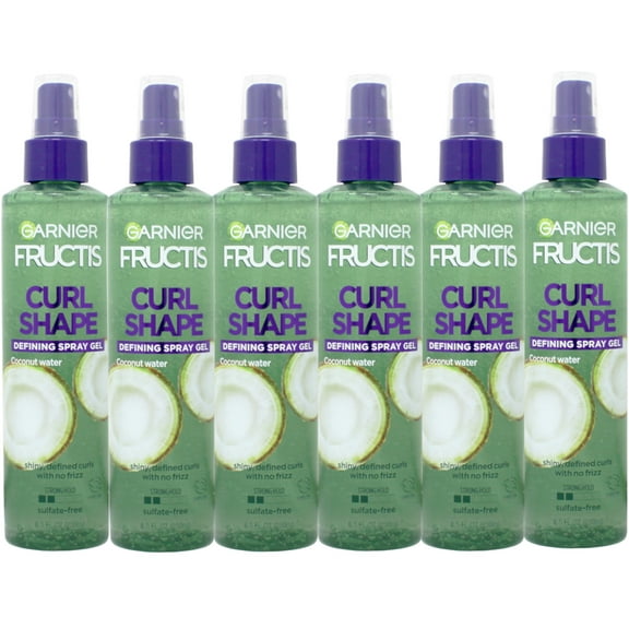 (6 Pack) Garnier Fructis Style Curl Shaping Spray Gel Curl Defining Strong 8.5 Fl oz.