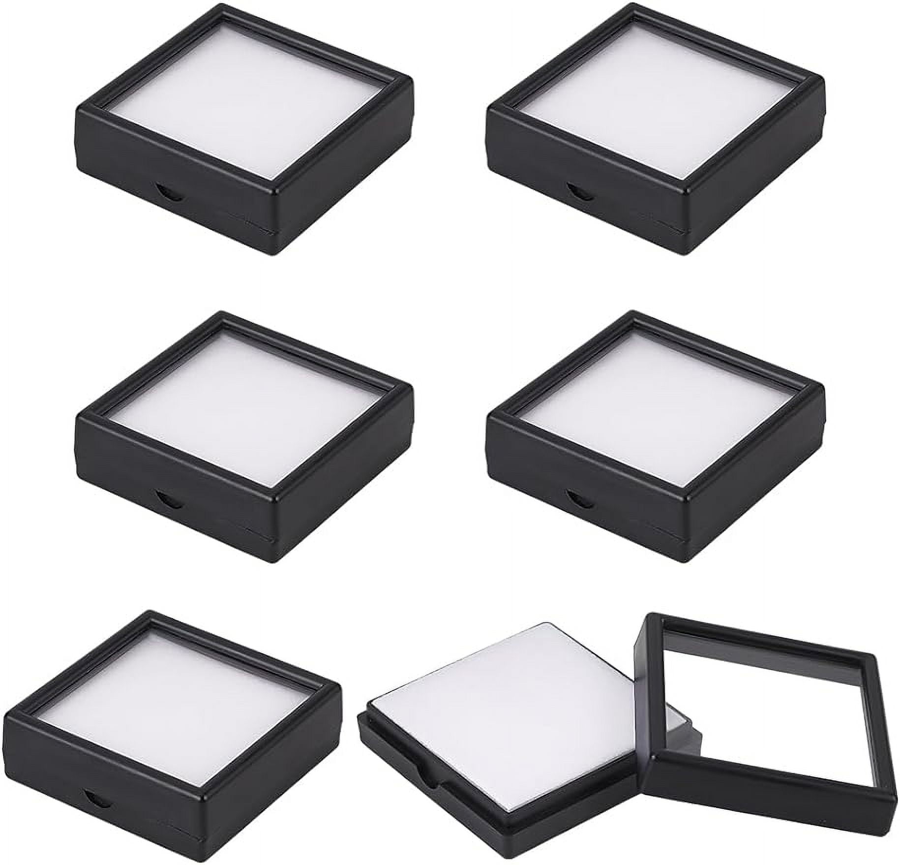6 Pack Gemstone Display Box Diamond Display Case Black Jewelry Box