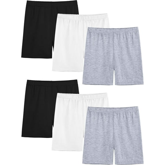 6 Pack Girls Bike Shorts Cartwheel Shorts for Girls Toddler Biker Under Dress Dance Multi-Color Kids Shorts