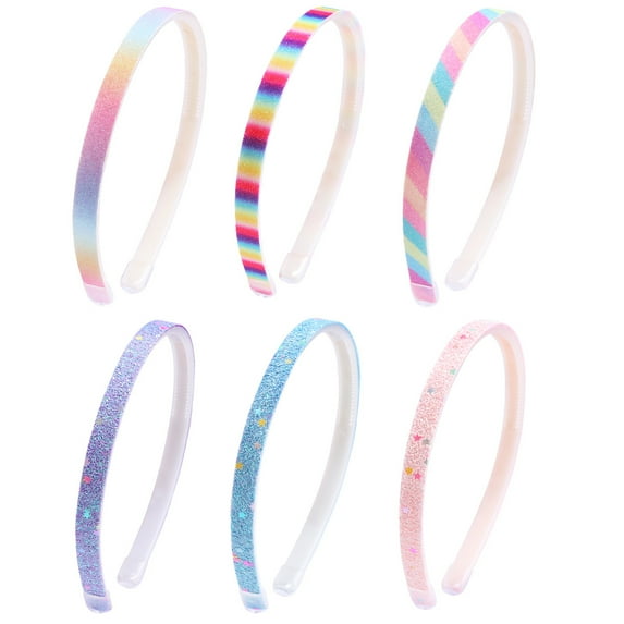 6 Pack Girls Headbands Glitter Kids Headbands Bow/Heart/Star Headbands Sweet Hairband For Toddler/Girls/Teens