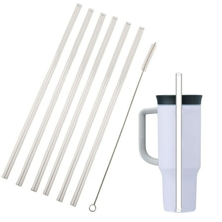 6 Pack Glass Straws For Owala 40 Oz Tumbler Drinking Cup Straws Drinking Cup Straw Replacements Kitchen Dining Bar Straws